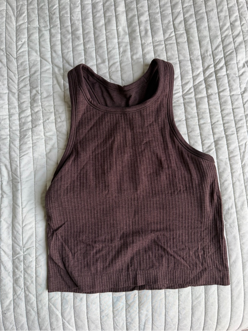 Lululemon ebb to street cropped tank espresso